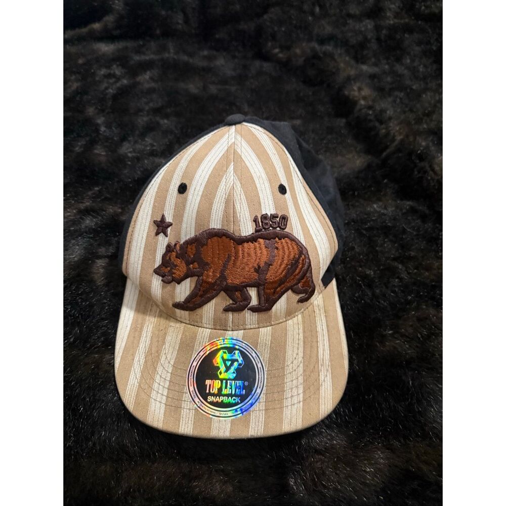 Top Level Men's California Republic Bear Hat Cap one size